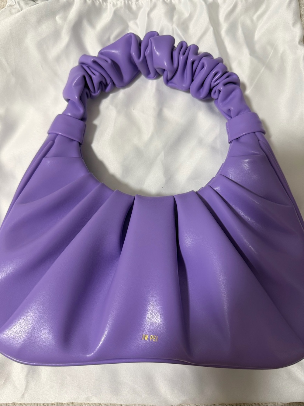 JW PEI Lavender Ruched Handle Shoulder Bag